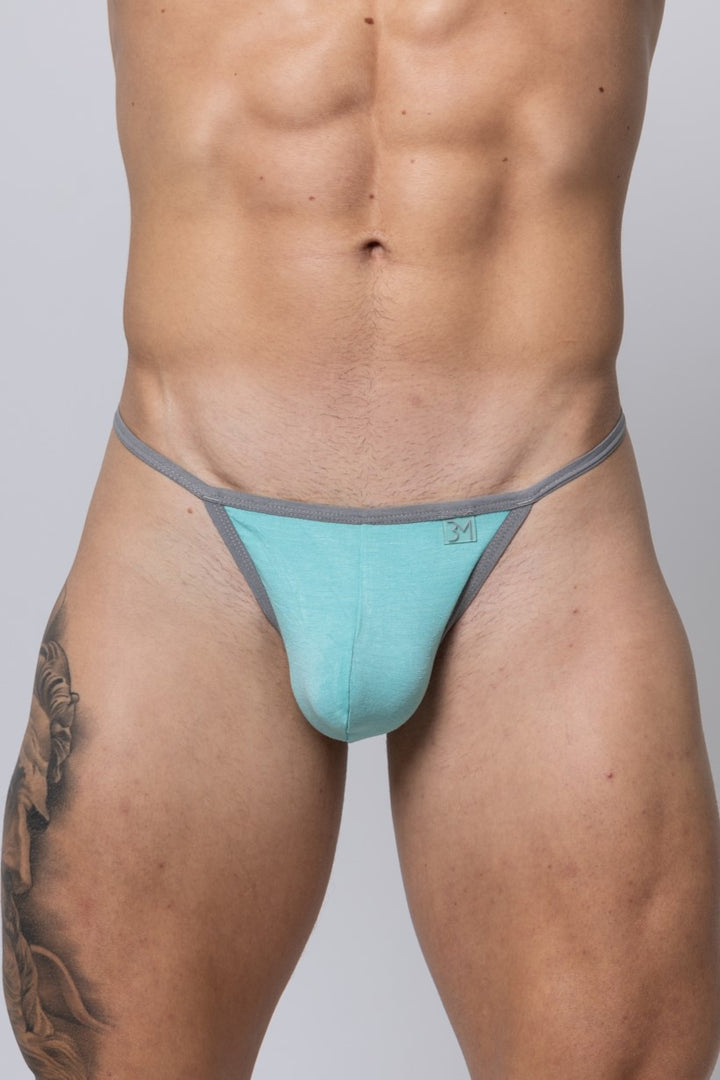 V STRING - NEON TURQUOISE / SILVER
